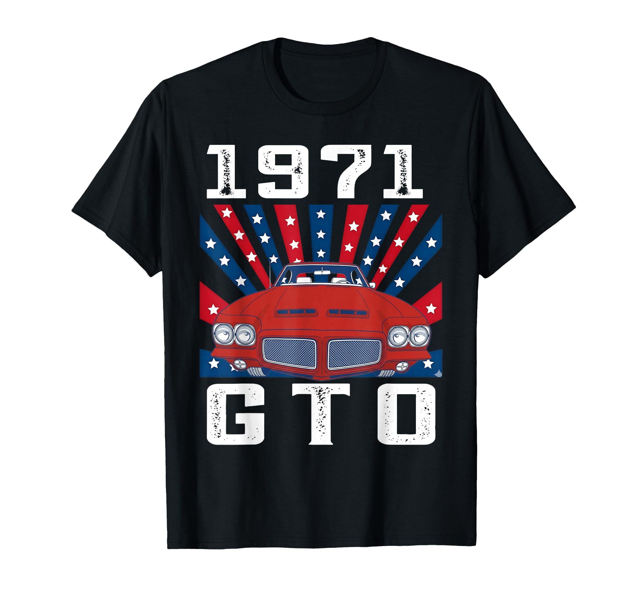 71 1971 Gto American Flag Silhouette T-Shirt - Minimalist Print Unisex - T-Shirt, Sweatshirt, Hoodie