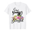 Floral Sewing Machine Sew Blessed T-Shirt - Fun Novelty Design for Adults - T-Shirt, Sweatshirt, Hoodie