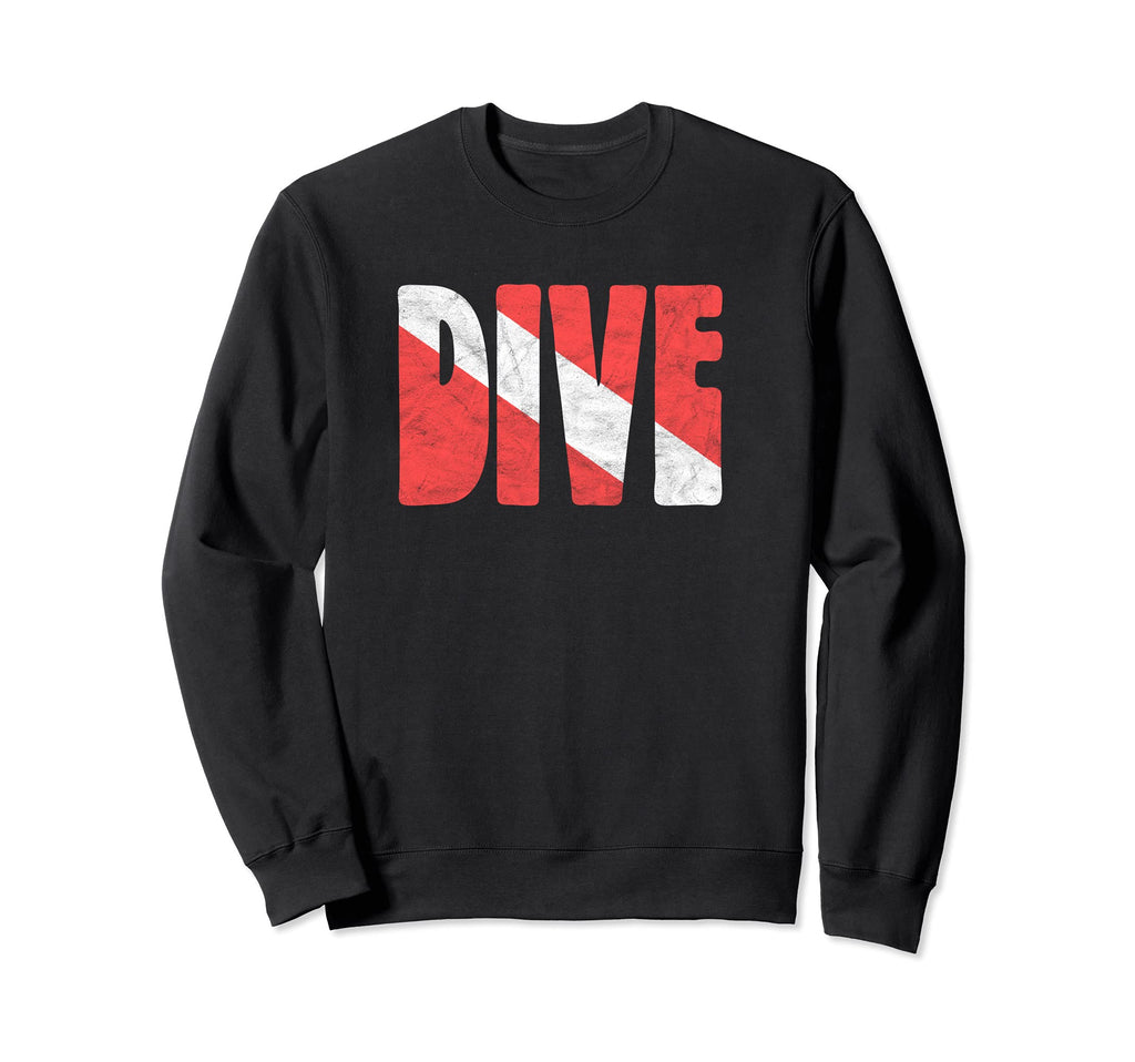 Dive Scuba Eighties Distressed Diving Sweatshirt - Custom Art Print Unisex - T-Shirt, Sweatshirt, Hoodie