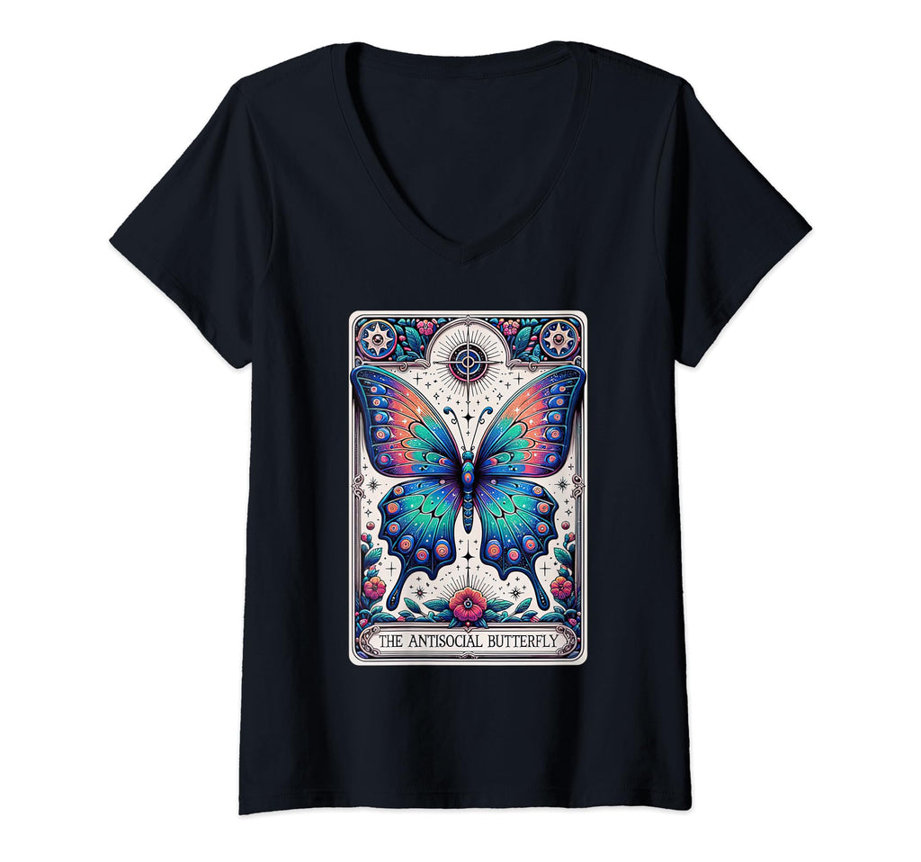 Womens Funny Antisocial Butterfly T-Shirt - Fun Novelty Design for Adults - T-Shirt, Sweatshirt, Hoodie