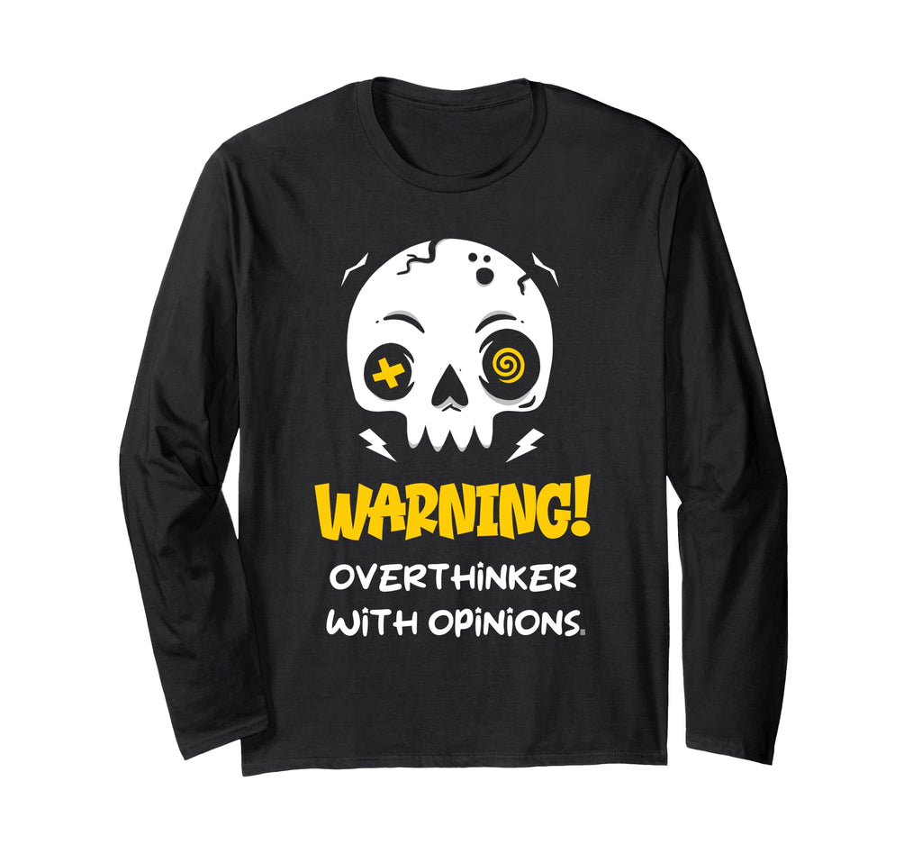 Warning Overthinker Opinions Funny T-Shirt - Minimalist Print for Adults - T-Shirt, Sweatshirt, Hoodie