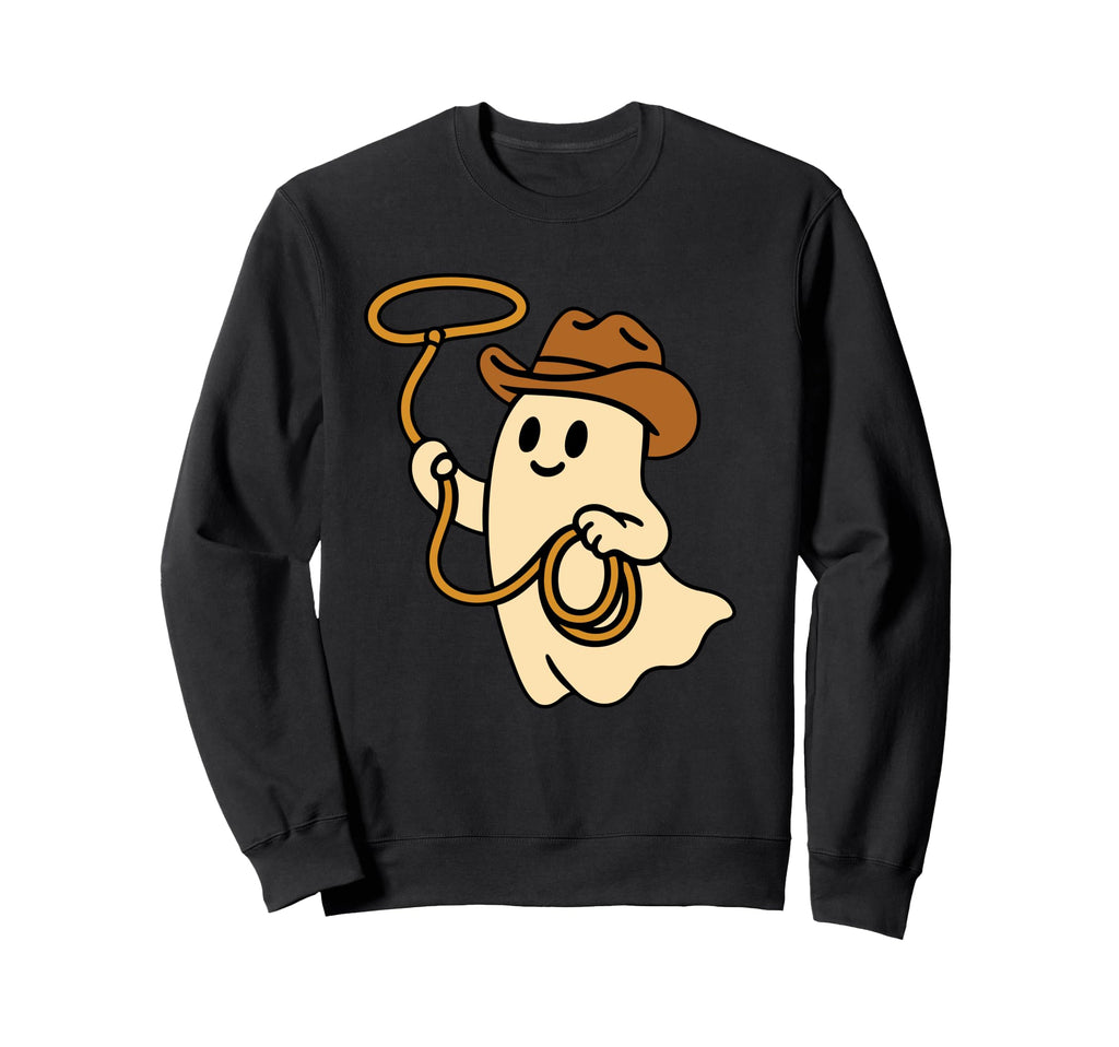 Cowboy Ghost Halloween Western Sweatshirt - Fun Novelty Design Men Women - T-Shirt, Sweatshirt, Hoodie