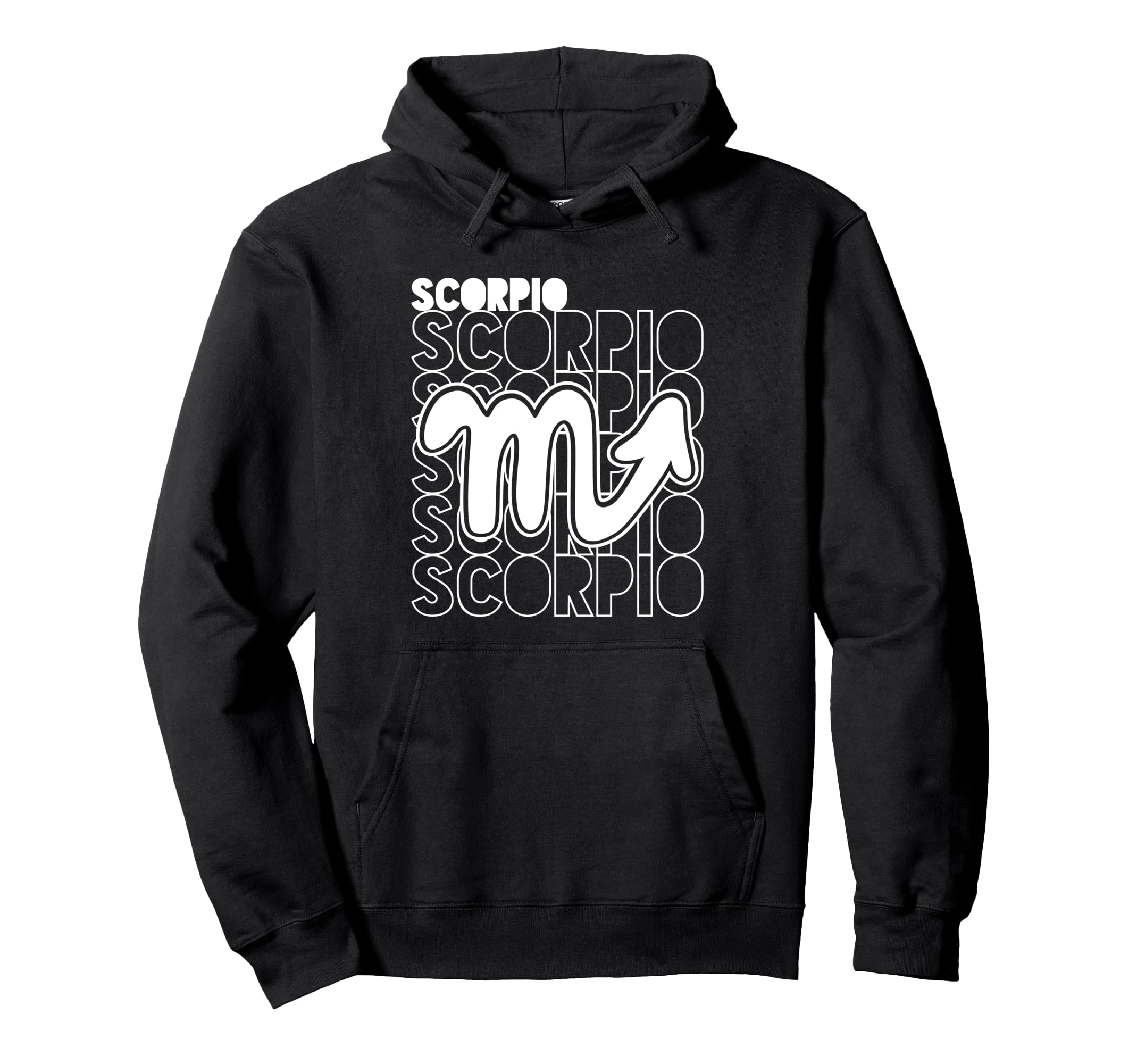 Scorpio Zodiac Typography Astrology Hoodie - Fun Novelty Design Men Women - T-Shirt, Sweatshirt, Hoodie
