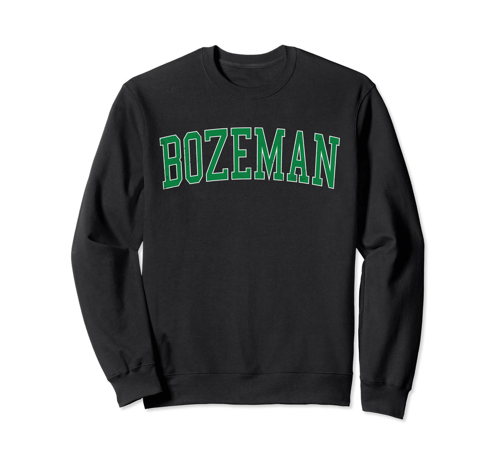 Bozeman Mt Distressed Green Varsity Sweatshirt - Unique Graphic for Adults - T-Shirt, Sweatshirt, Hoodie