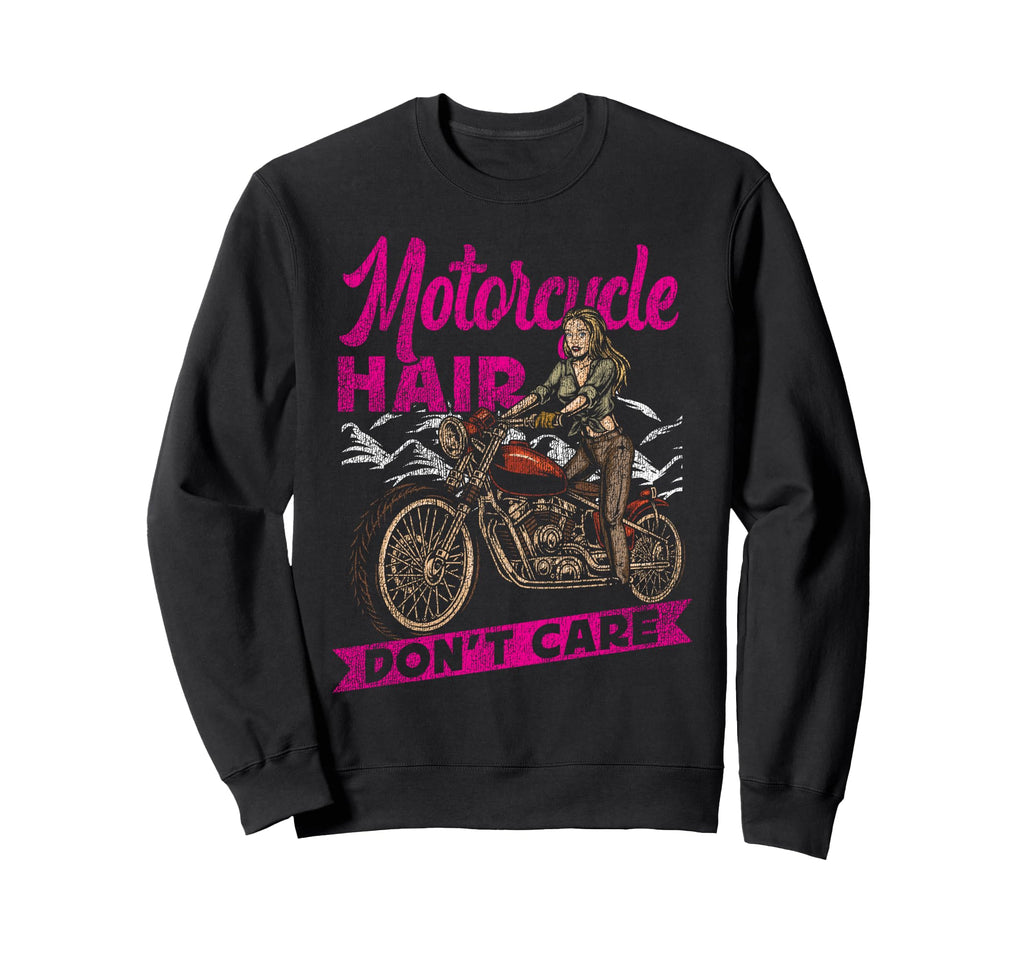 Motorcycle Biker Female Motorcycle Sweatshirt - Trendy Graphic for Adults - T-Shirt, Sweatshirt, Hoodie