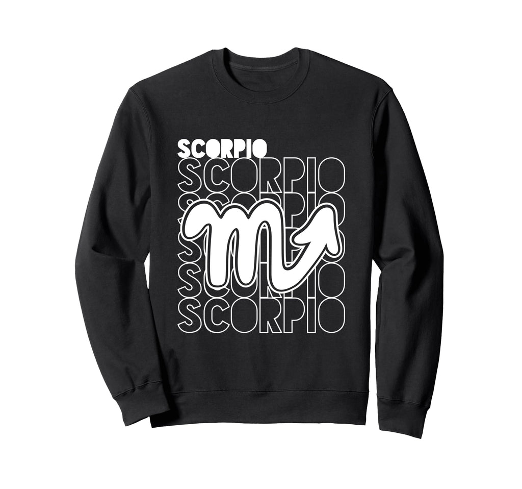 Scorpio Zodiac Typography Astrology Sweatshirt - Minimalist Print Unisex - T-Shirt, Sweatshirt, Hoodie