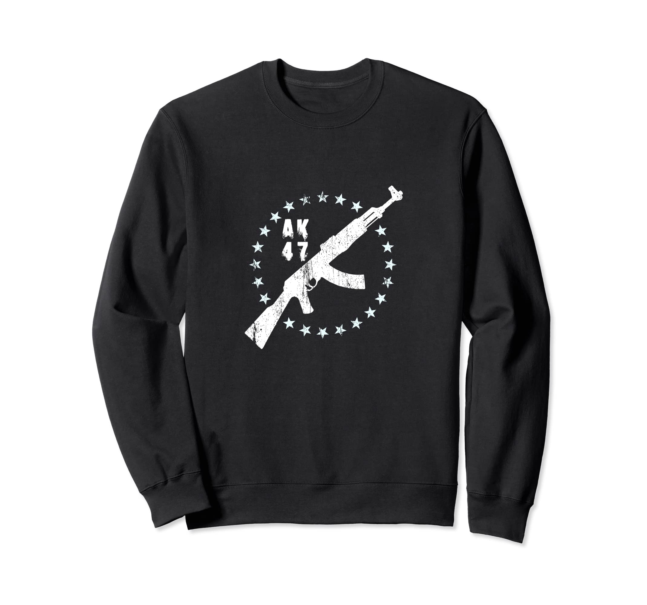 Ak 47 Distressed Rifle Sweatshirt - Novelty Apparel Unisex - T-Shirt, Sweatshirt, Hoodie