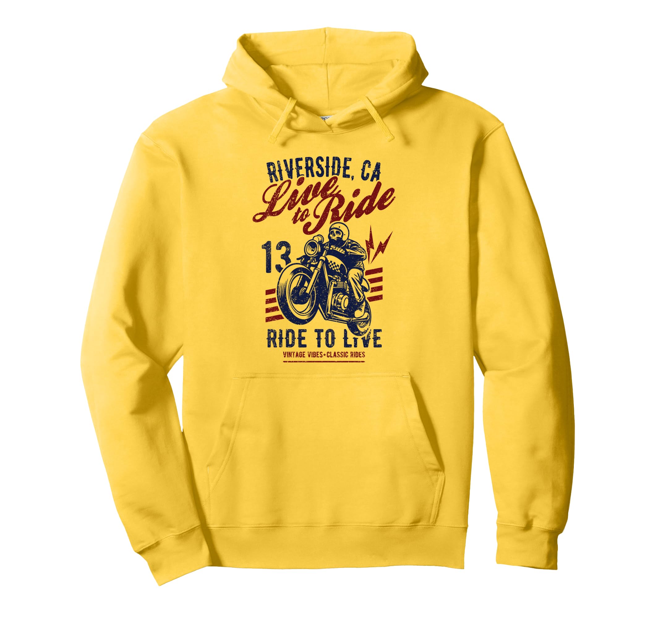 Riverside California Motorcycle Skull Hoodie - Fun Novelty Design Unisex - T-Shirt, Sweatshirt, Hoodie