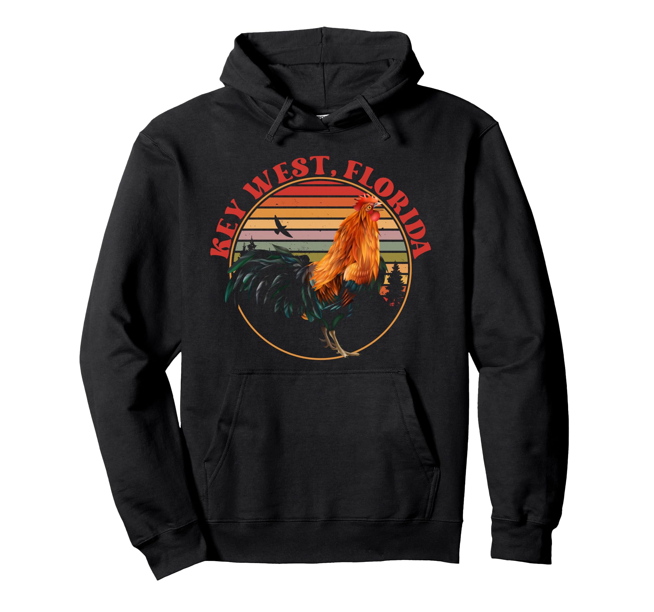 Key West Florida Sunset Rooster Hoodie - Streetwear Style Men Women - T-Shirt, Sweatshirt, Hoodie