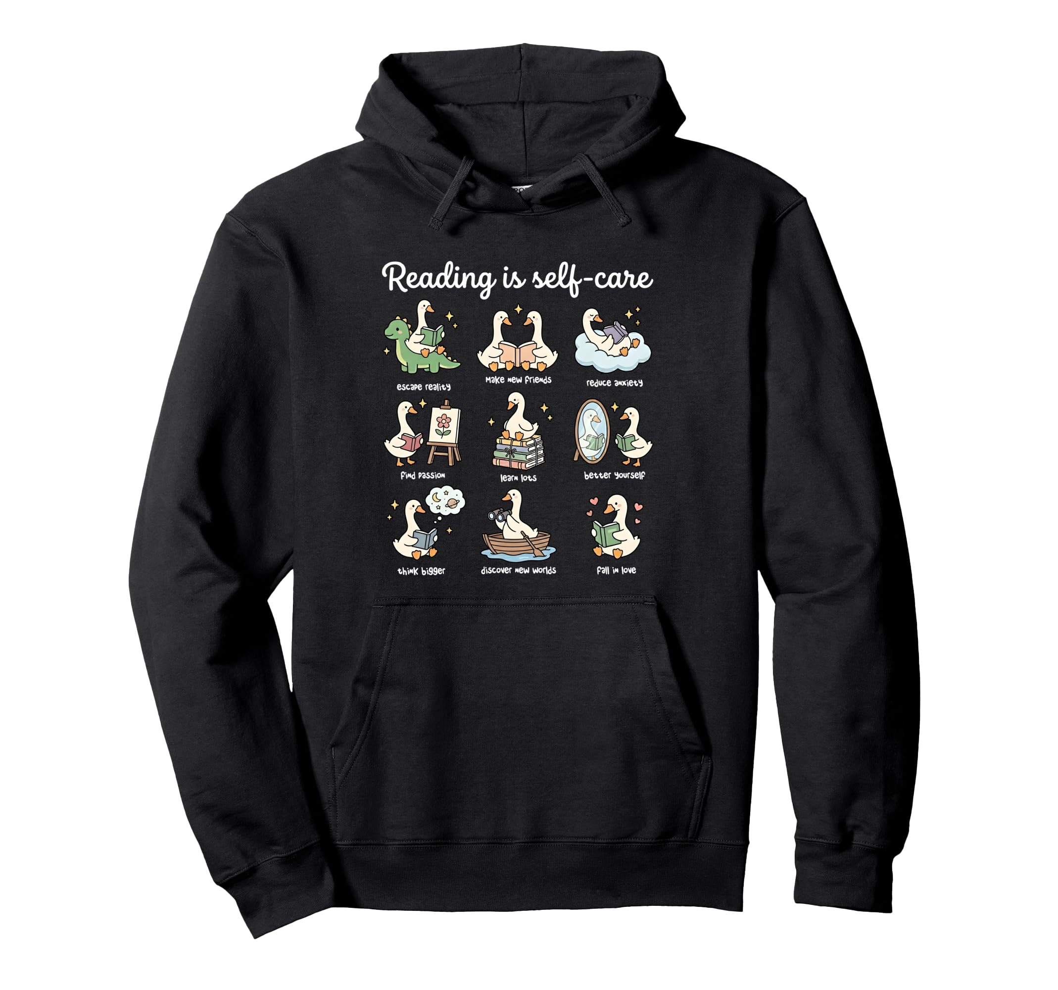 Book Lover Bookish Book Club Goose Hoodie - Trendy Graphic for Adults - T-Shirt, Sweatshirt, Hoodie