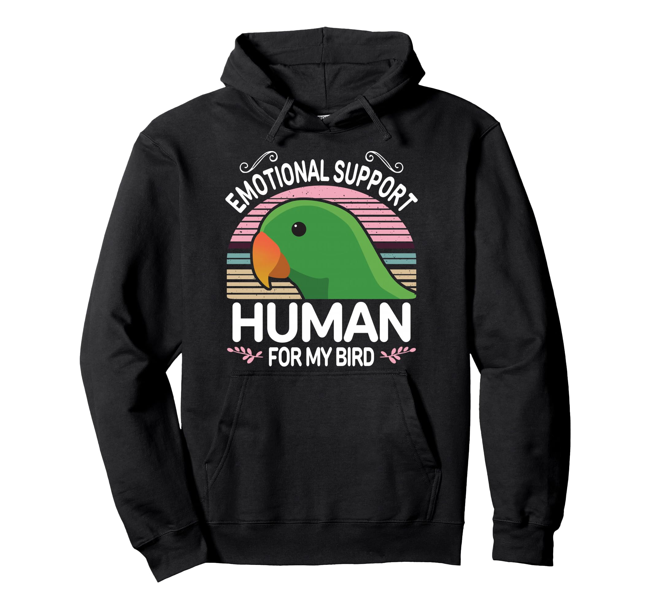 Male Eclectus Parrot Emotional Support Hoodie - Trendy Graphic Men Women - T-Shirt, Sweatshirt, Hoodie