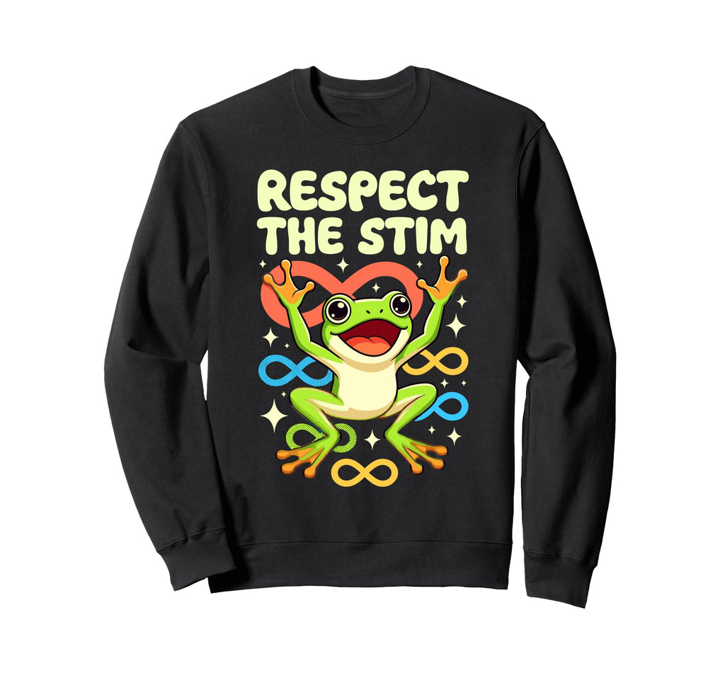 Respect Stim Infinity Frog Sweatshirt - Minimalist Print Men Women - T-Shirt, Sweatshirt, Hoodie