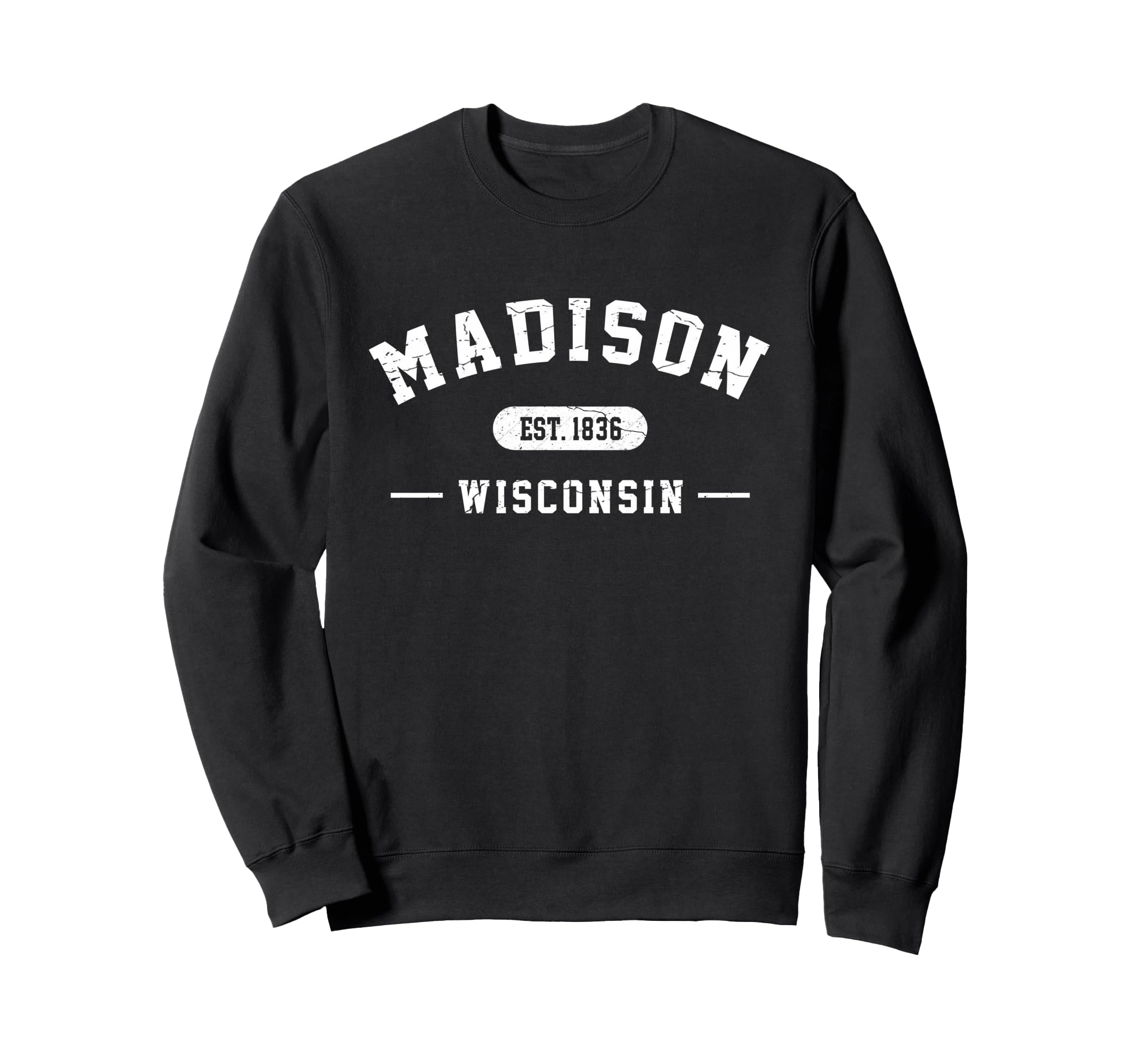Madison Wisconsin Est 1836 Athletic Sweatshirt - Novelty Apparel Unisex - T-Shirt, Sweatshirt, Hoodie