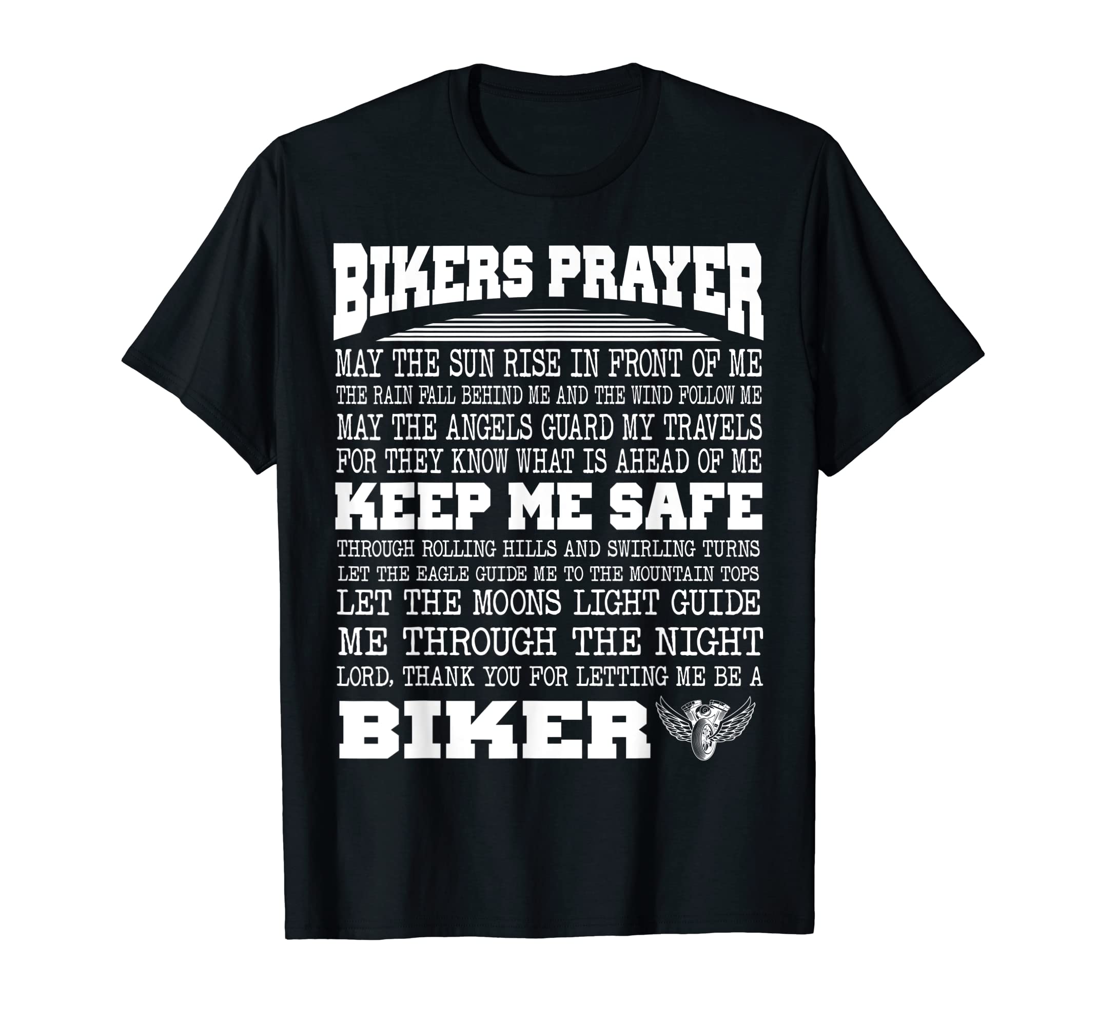 Bikers Prayer Motorcycle Biker Biking T-Shirt - Novelty Apparel Unisex - T-Shirt, Sweatshirt, Hoodie
