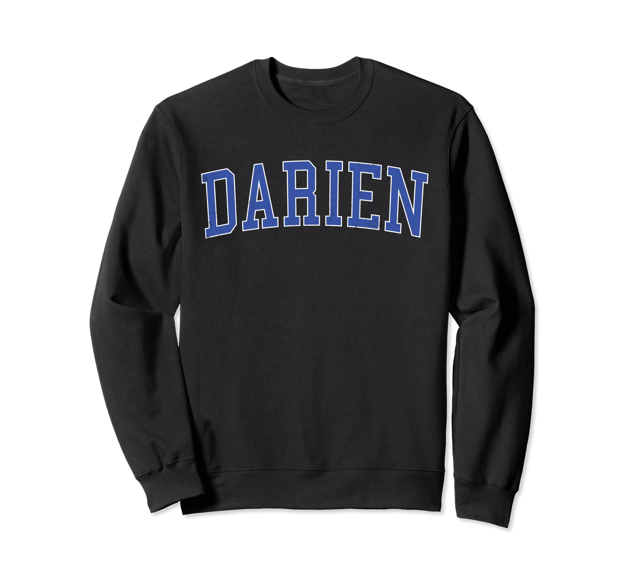 Darien Il Distressed Blue Varsity Sweatshirt - Graphic Print Unisex - T-Shirt, Sweatshirt, Hoodie