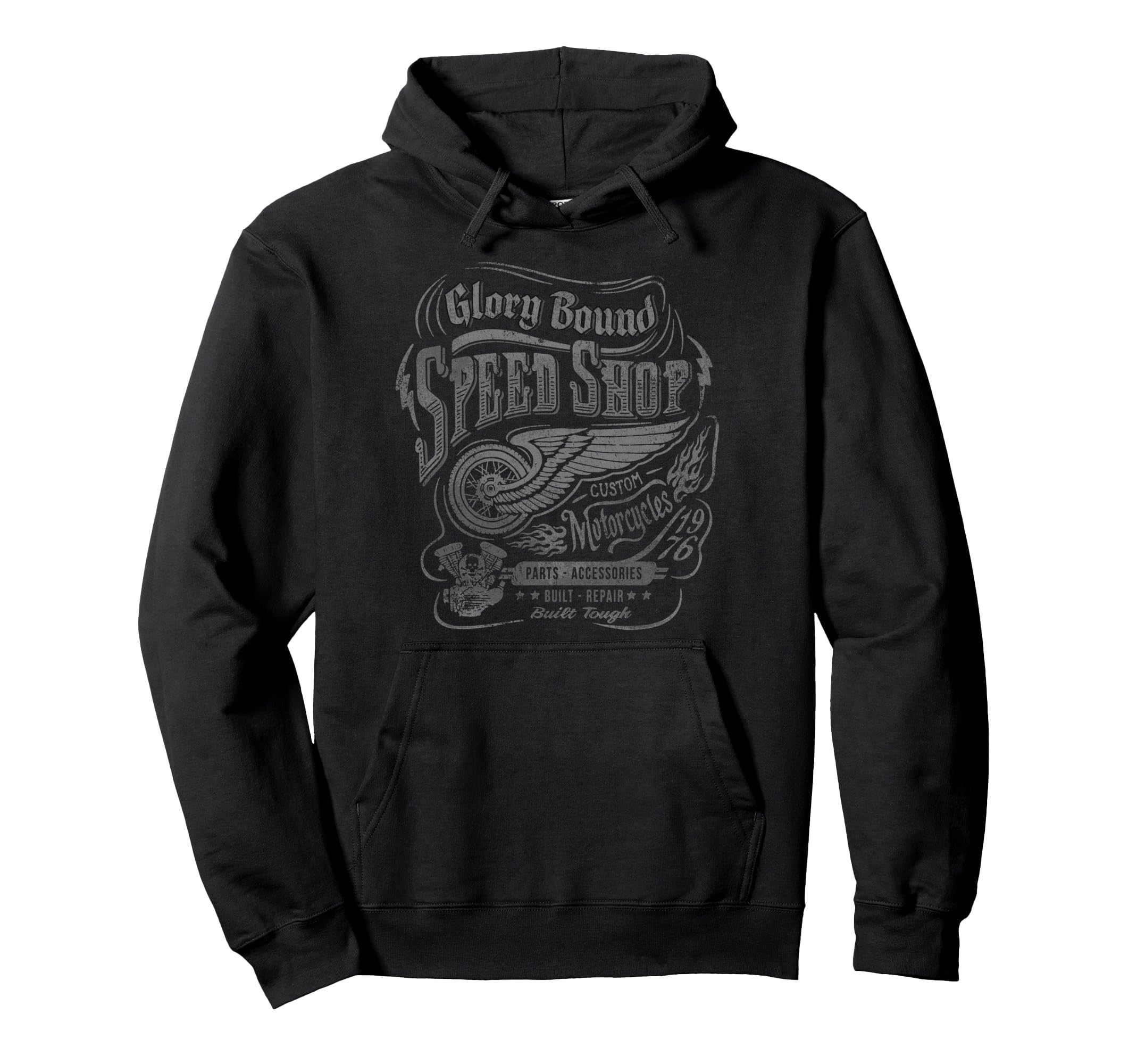 Trendy Glory Bound Speed Shop Motorcycle Hoodie - Novelty Apparel Unisex - T-Shirt, Sweatshirt, Hoodie