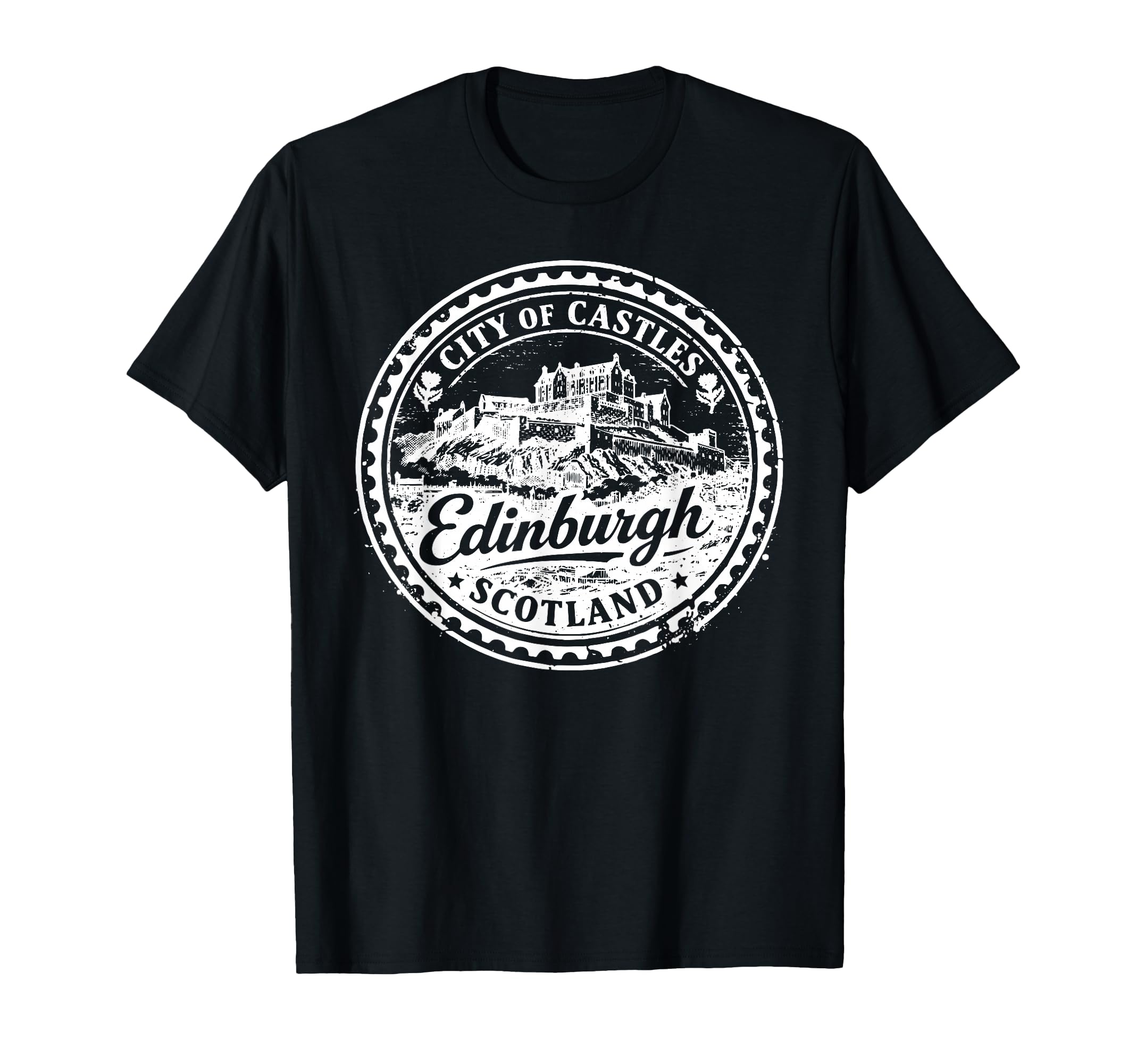 Edinburgh Scotland Uk Travel Stamp T-Shirt - Unique Graphic Men Women - T-Shirt, Sweatshirt, Hoodie