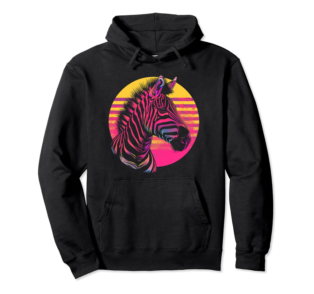 Zebra Vaporwave Aesthetic Hoodie - Casual Everyday Wear for Adults - T-Shirt, Sweatshirt, Hoodie
