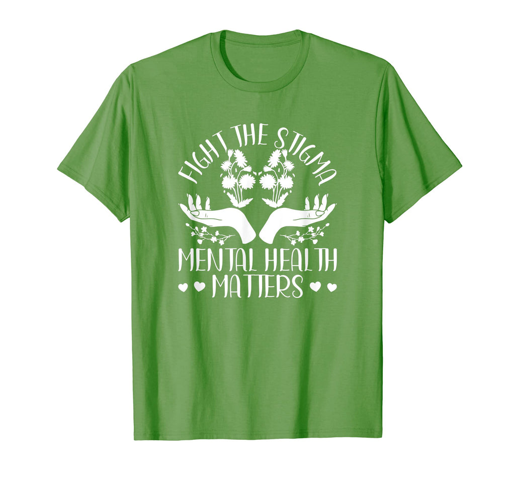 Green Ribbon Fight Stigma Mental Health T-Shirt - Custom Art Print Unisex - T-Shirt, Sweatshirt, Hoodie