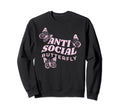 Antisocial Butterfly Anti Sweatshirt - Casual Everyday Wear Men Women - T-Shirt, Sweatshirt, Hoodie