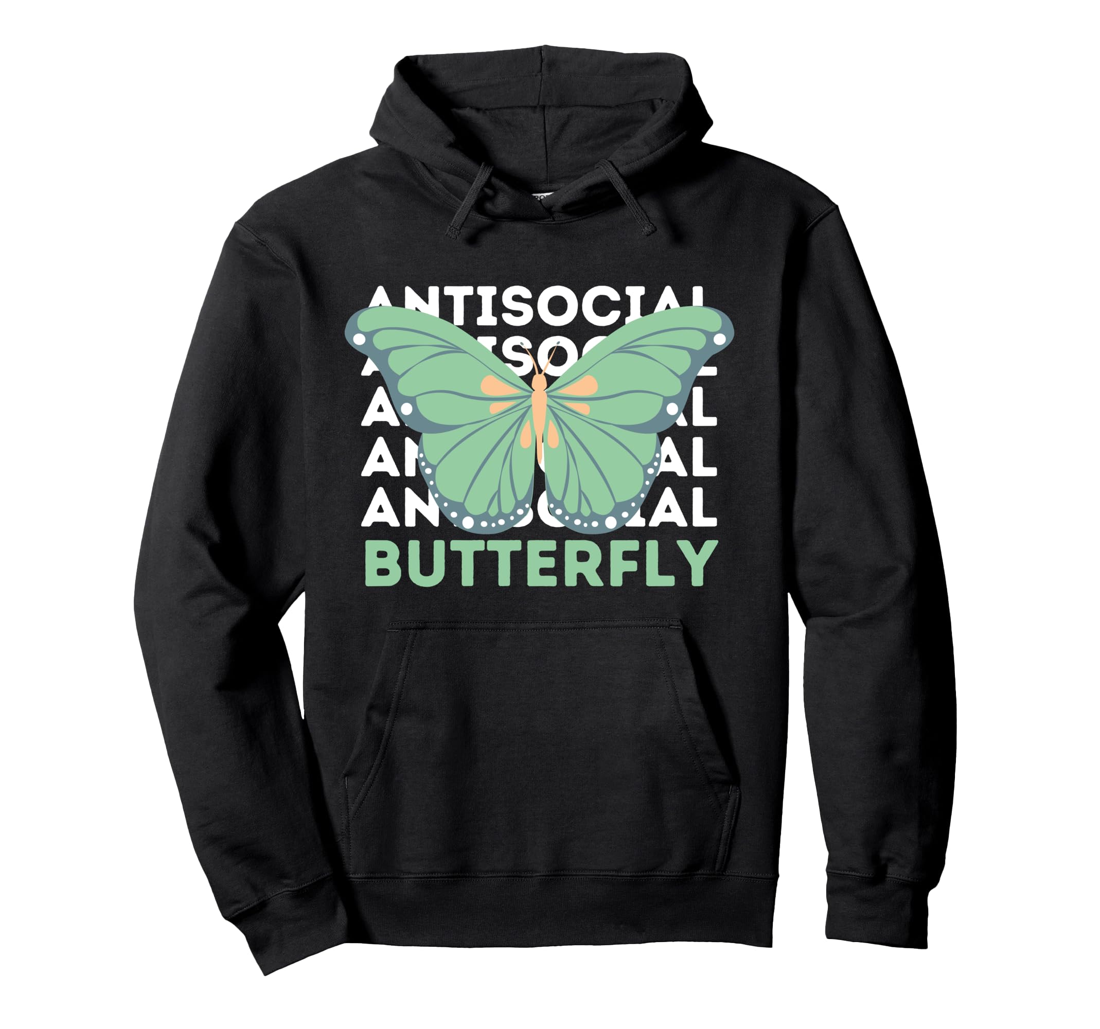 Anti Social Introvert Butterfly Hoodie - Streetwear Style Men Women - T-Shirt, Sweatshirt, Hoodie