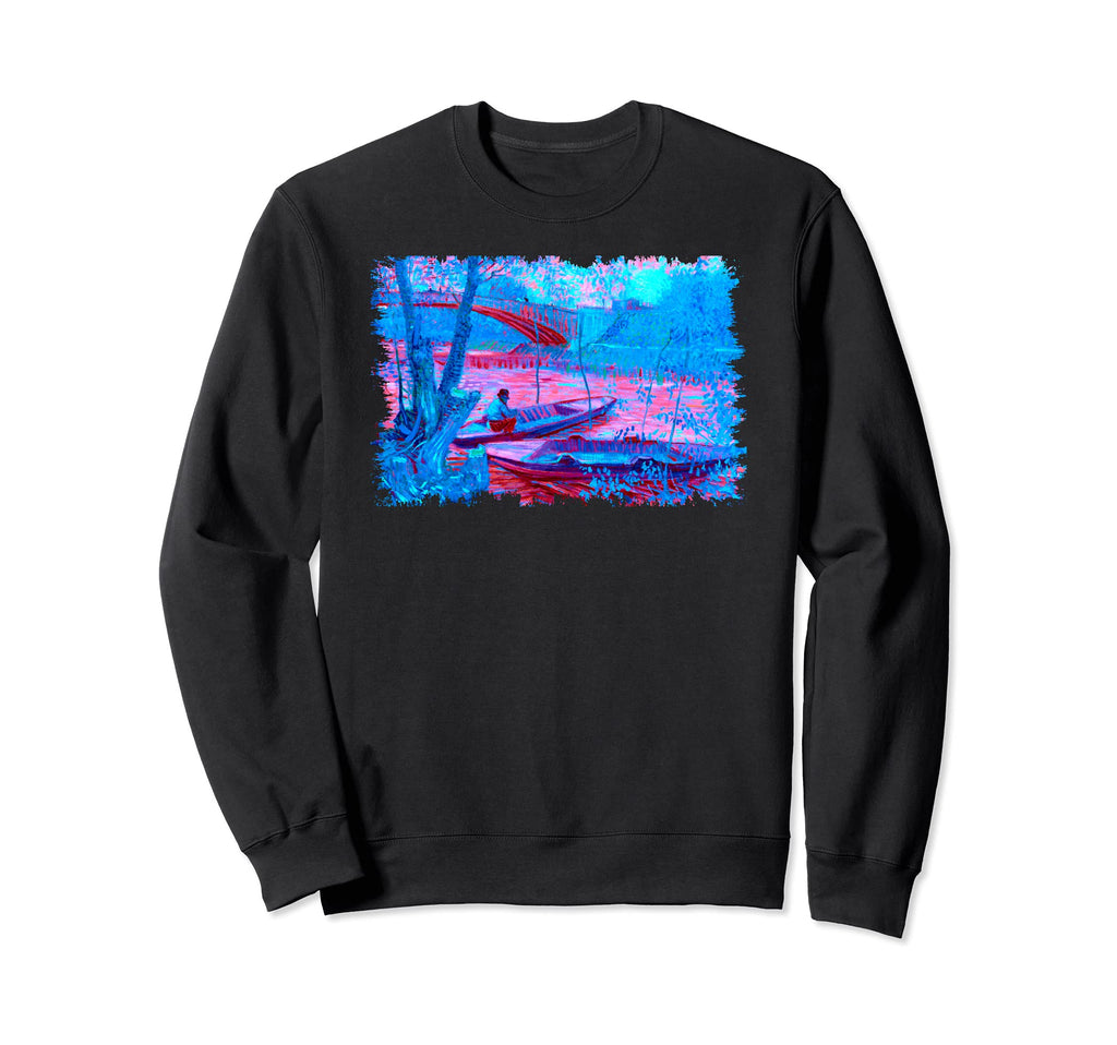 Van Gogh Fishing Spring Remix Sweatshirt - Custom Art Print for Adults - T-Shirt, Sweatshirt, Hoodie
