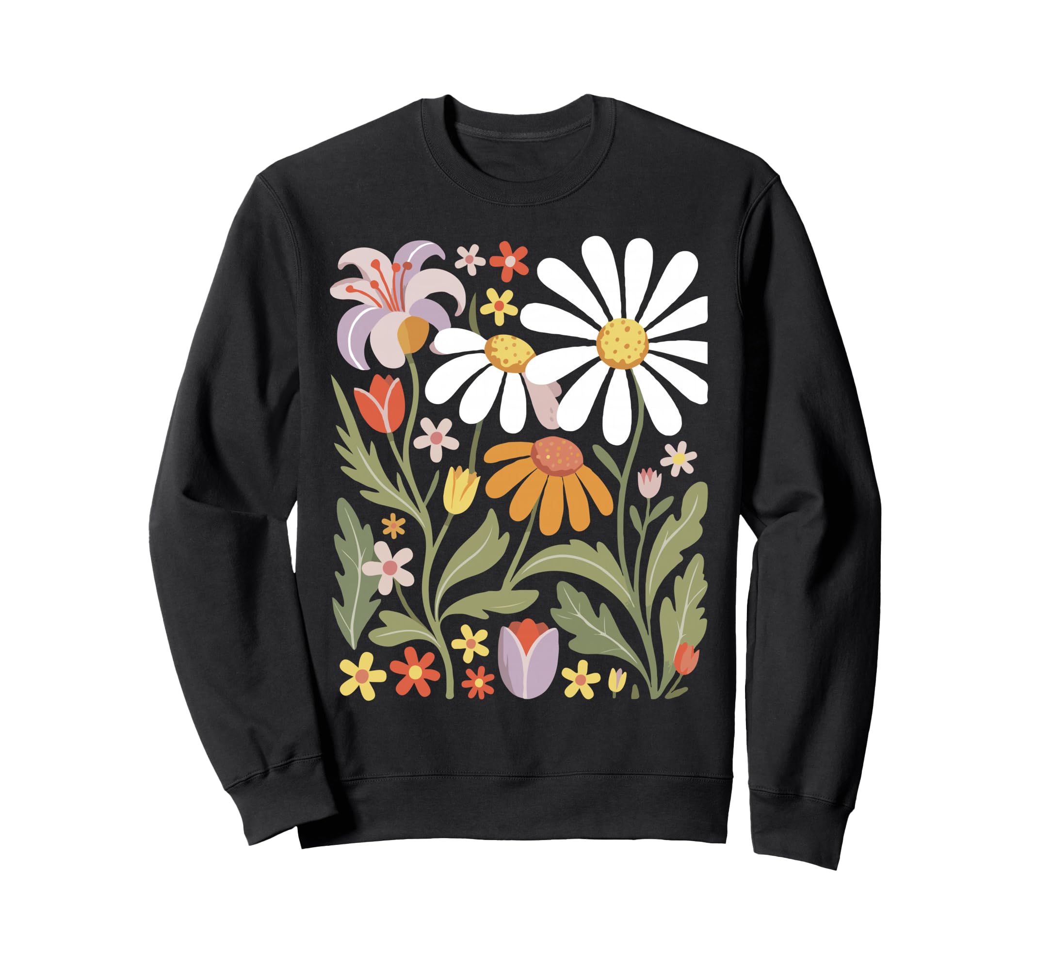 Wildflowers Flowers Pattern Summer Sweatshirt - Trendy Graphic Unisex - T-Shirt, Sweatshirt, Hoodie
