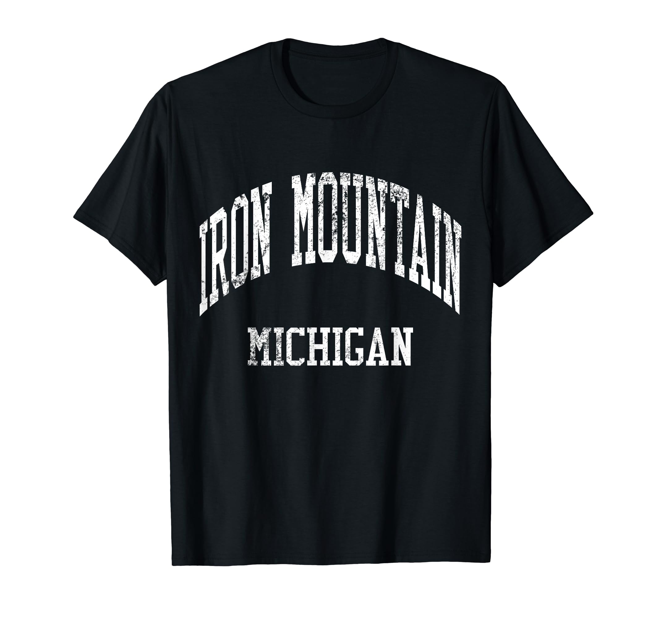 Iron Mountain Michigan 70S College T-Shirt - Fun Novelty Design for Adults - T-Shirt, Sweatshirt, Hoodie