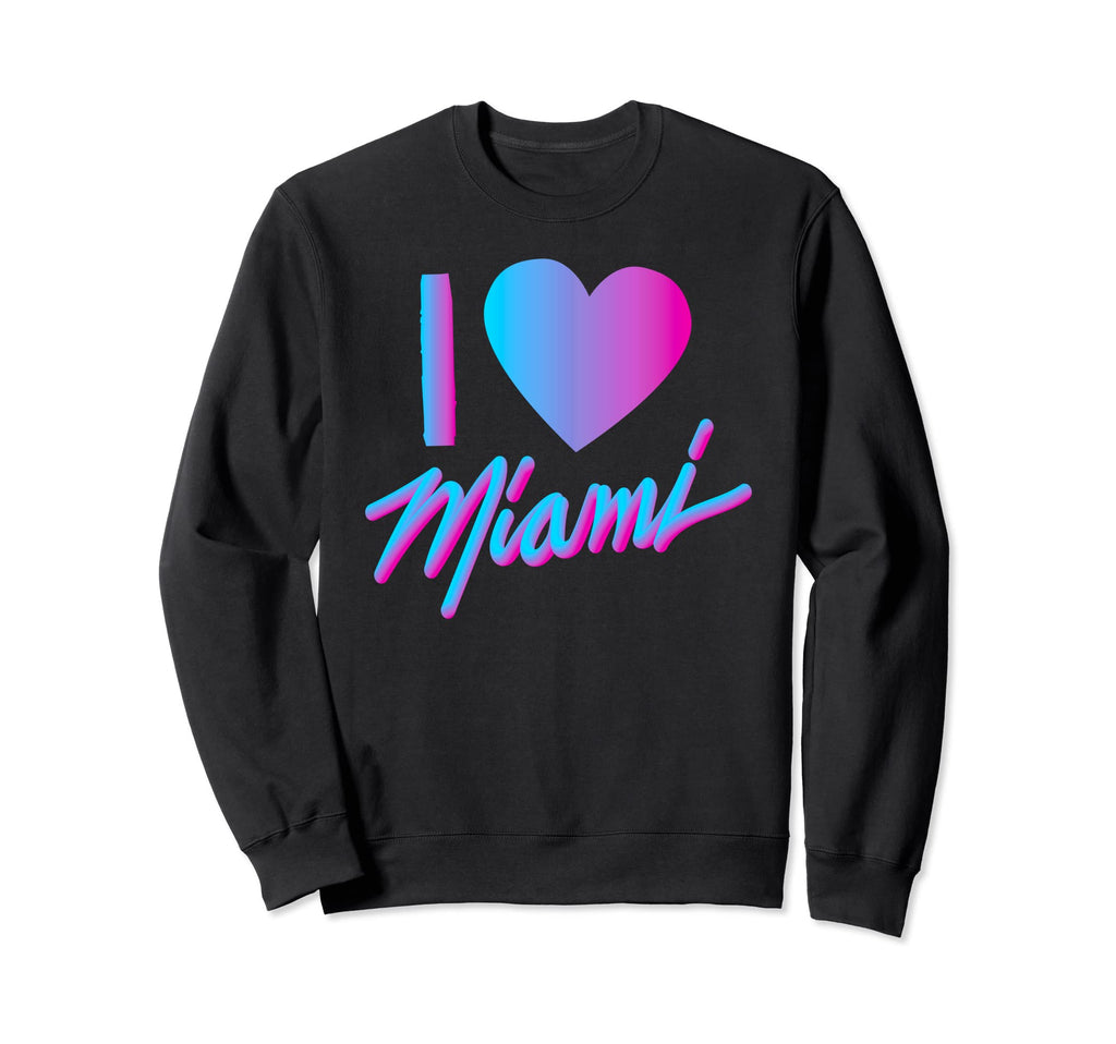 I Love Heart Miami Vaperwave Sweatshirt - Minimalist Print Unisex - T-Shirt, Sweatshirt, Hoodie