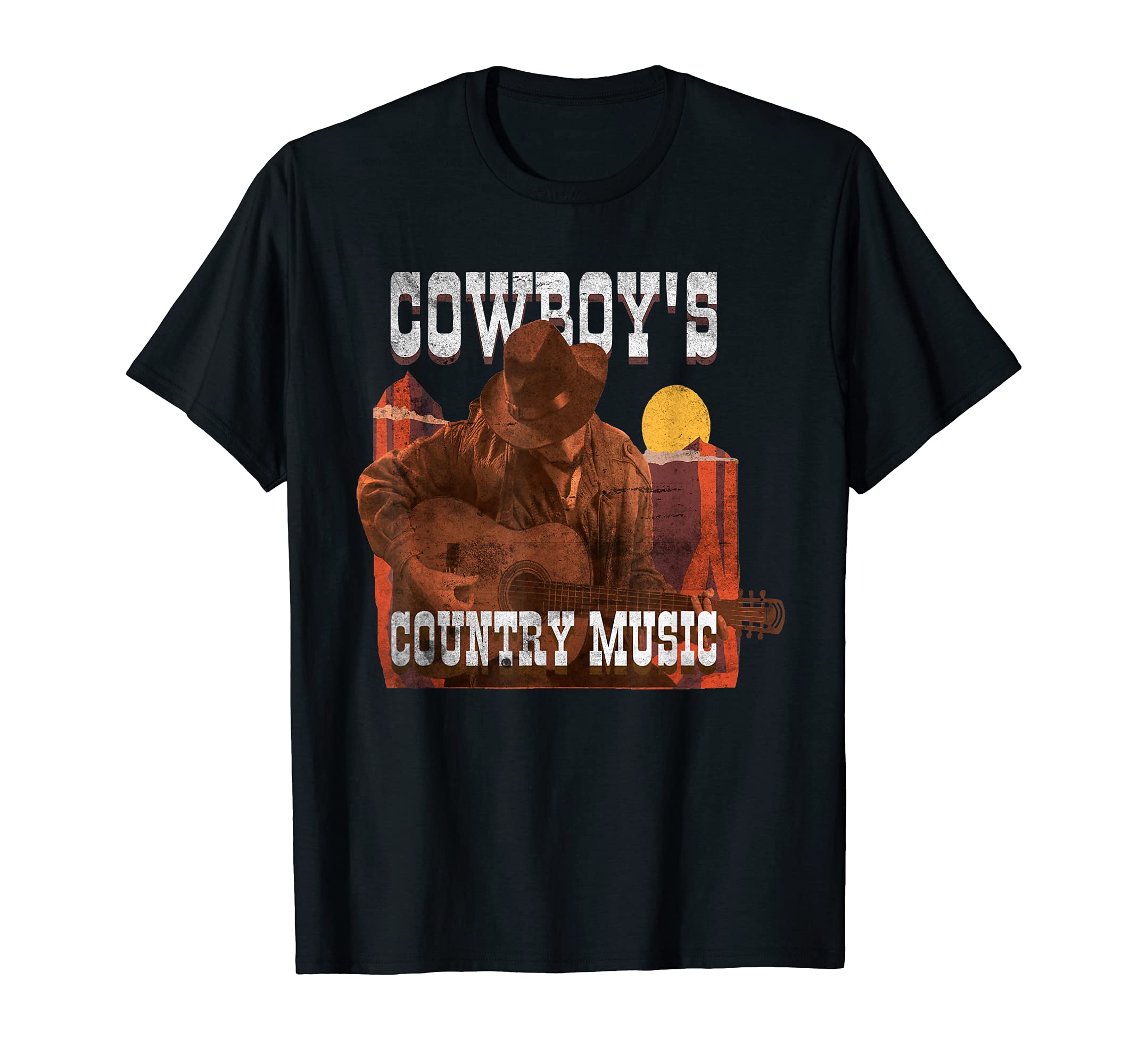 Cowboy Country Music Guitar T-Shirt - Casual Everyday Wear Men Women - T-Shirt, Sweatshirt, Hoodie