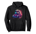 Hedgehog Synthwave Miami 80S Hedgehog Hoodie - Trendy Graphic for Adults - T-Shirt, Sweatshirt, Hoodie