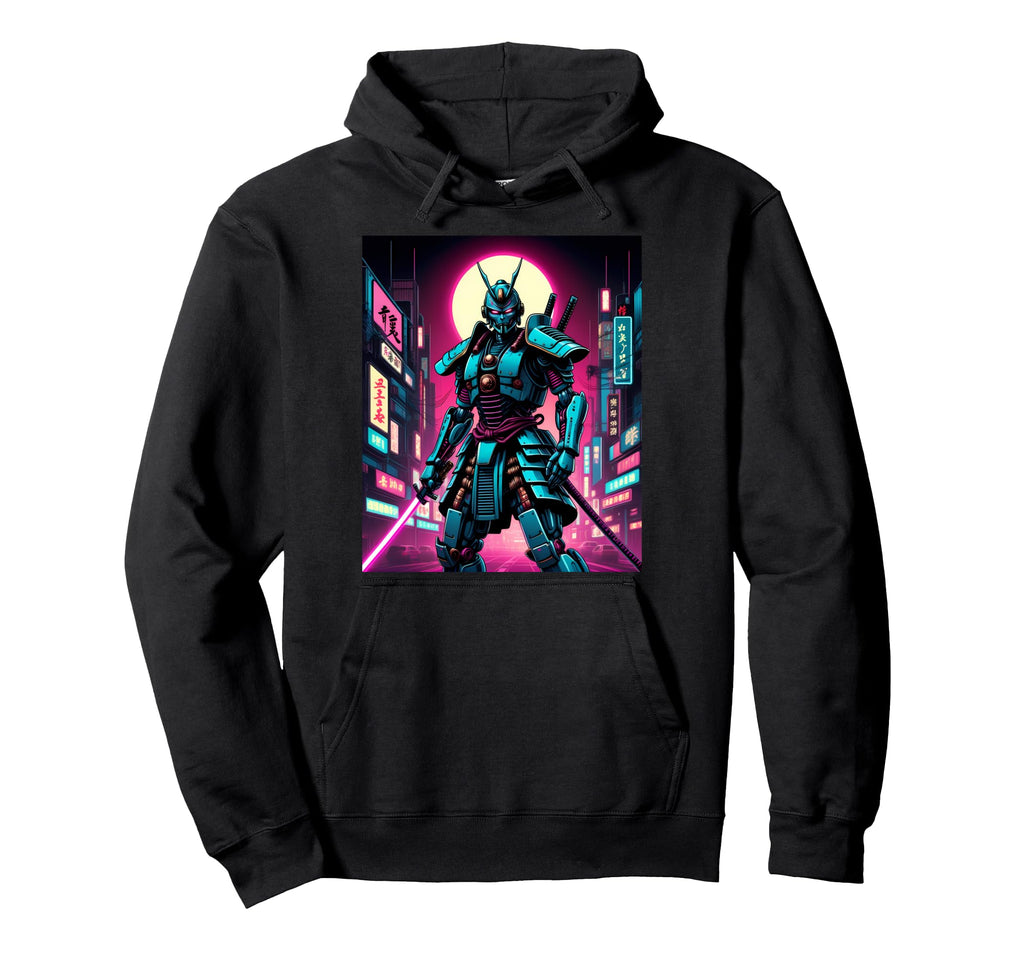 Japanese Vaporwave 80S Synthwave Samurai Hoodie - Trendy Graphic Unisex - T-Shirt, Sweatshirt, Hoodie