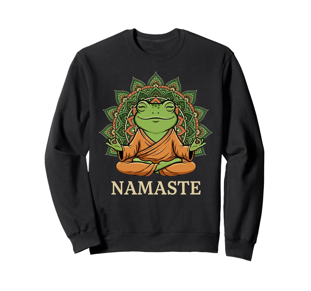Meditating Frog Buddha Namaste Sweatshirt - Trendy Graphic for Adults - T-Shirt, Sweatshirt, Hoodie