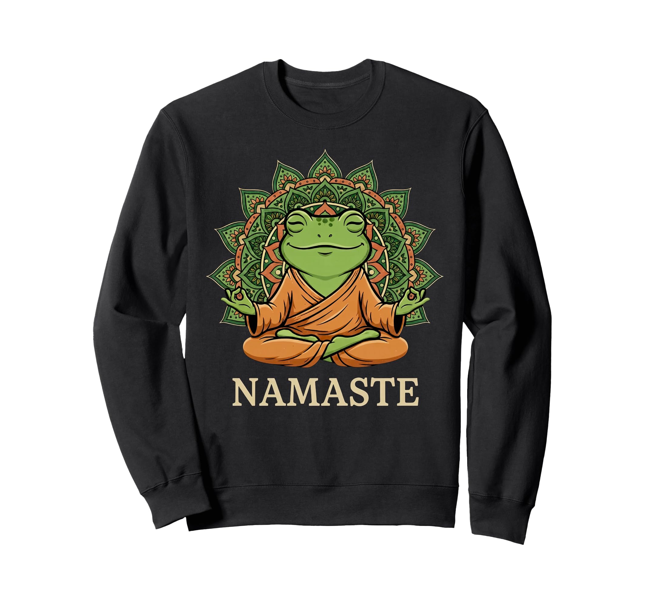 Meditating Frog Buddha Namaste Sweatshirt - Trendy Graphic for Adults - T-Shirt, Sweatshirt, Hoodie