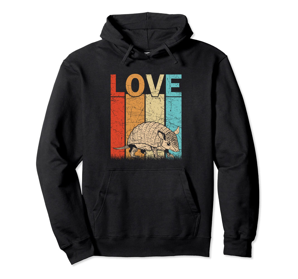 Love Armadillo 70S Distressed Armadillo Hoodie - Novelty Apparel Unisex - T-Shirt, Sweatshirt, Hoodie