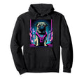 Vaporwave Pug 80S Synthwave Hoodie - Fun Novelty Design Unisex - T-Shirt, Sweatshirt, Hoodie