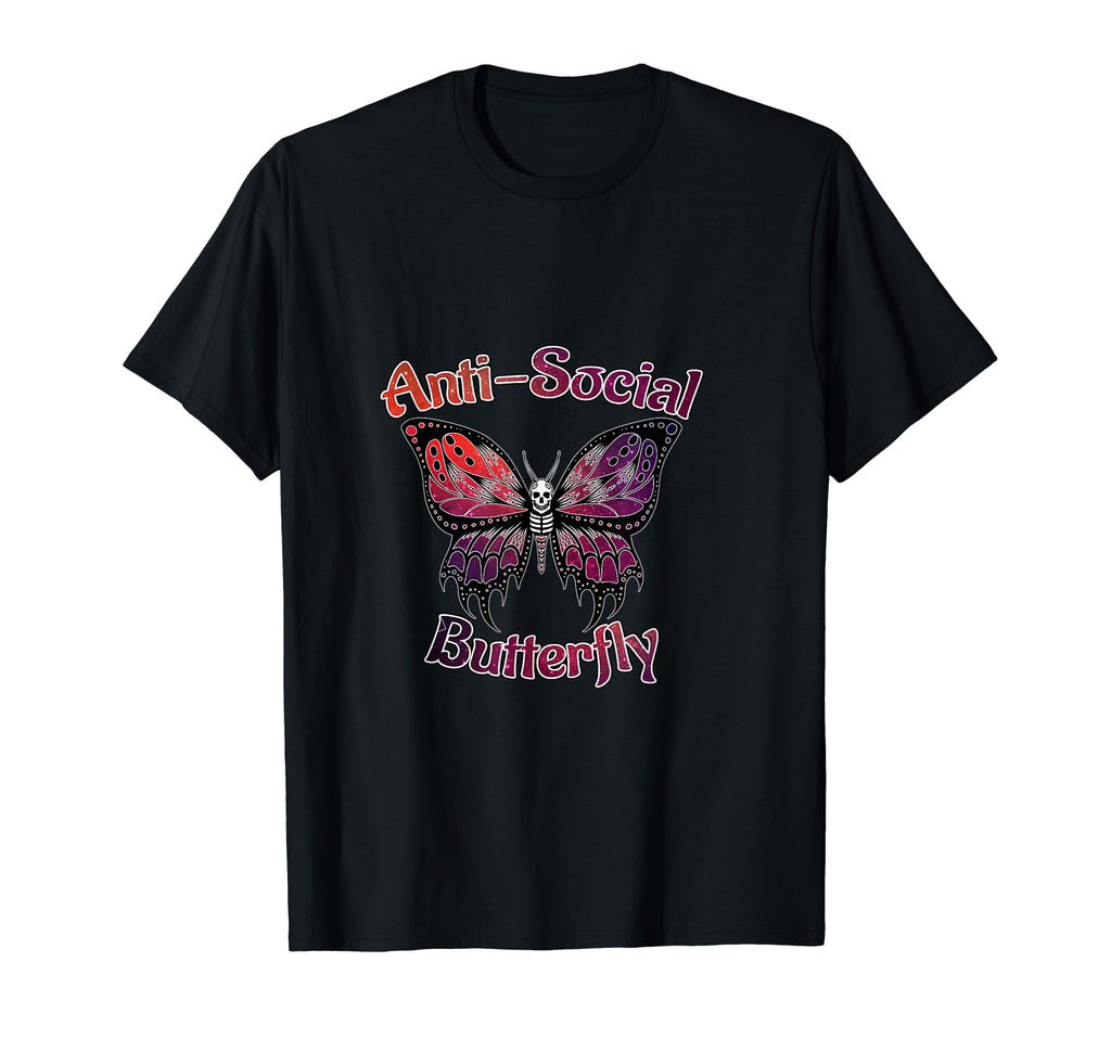 Anti Social Butterfly T-Shirt - Trendy Graphic Men Women - T-Shirt, Sweatshirt, Hoodie