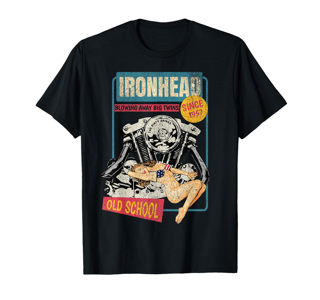 Ironhead Old School Hd Rockabilly T-Shirt - Fun Novelty Design for Adults - T-Shirt, Sweatshirt, Hoodie