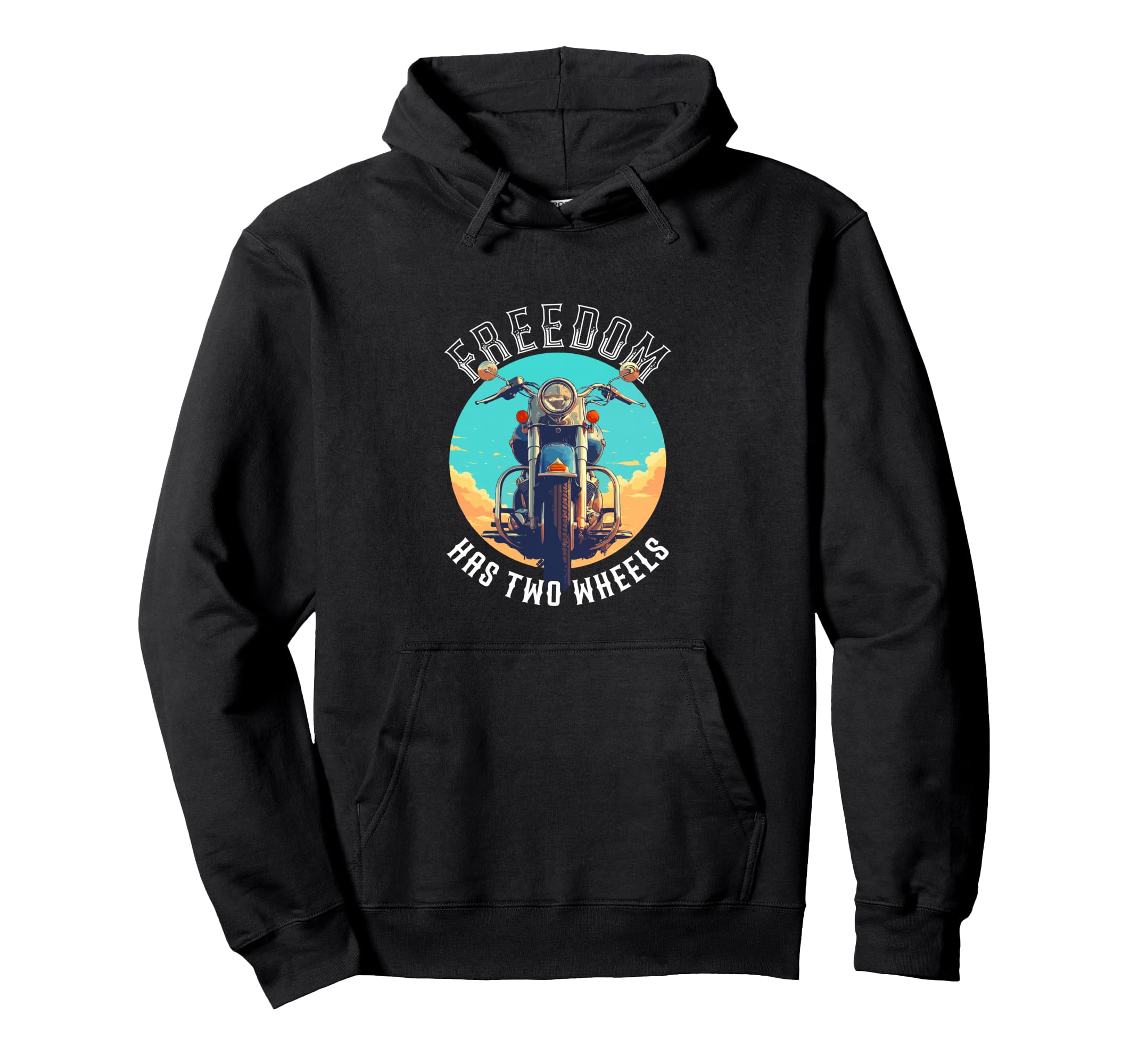 Freedom Has Two Wheels Motorcycle Hoodie - Minimalist Print for Adults - T-Shirt, Sweatshirt, Hoodie