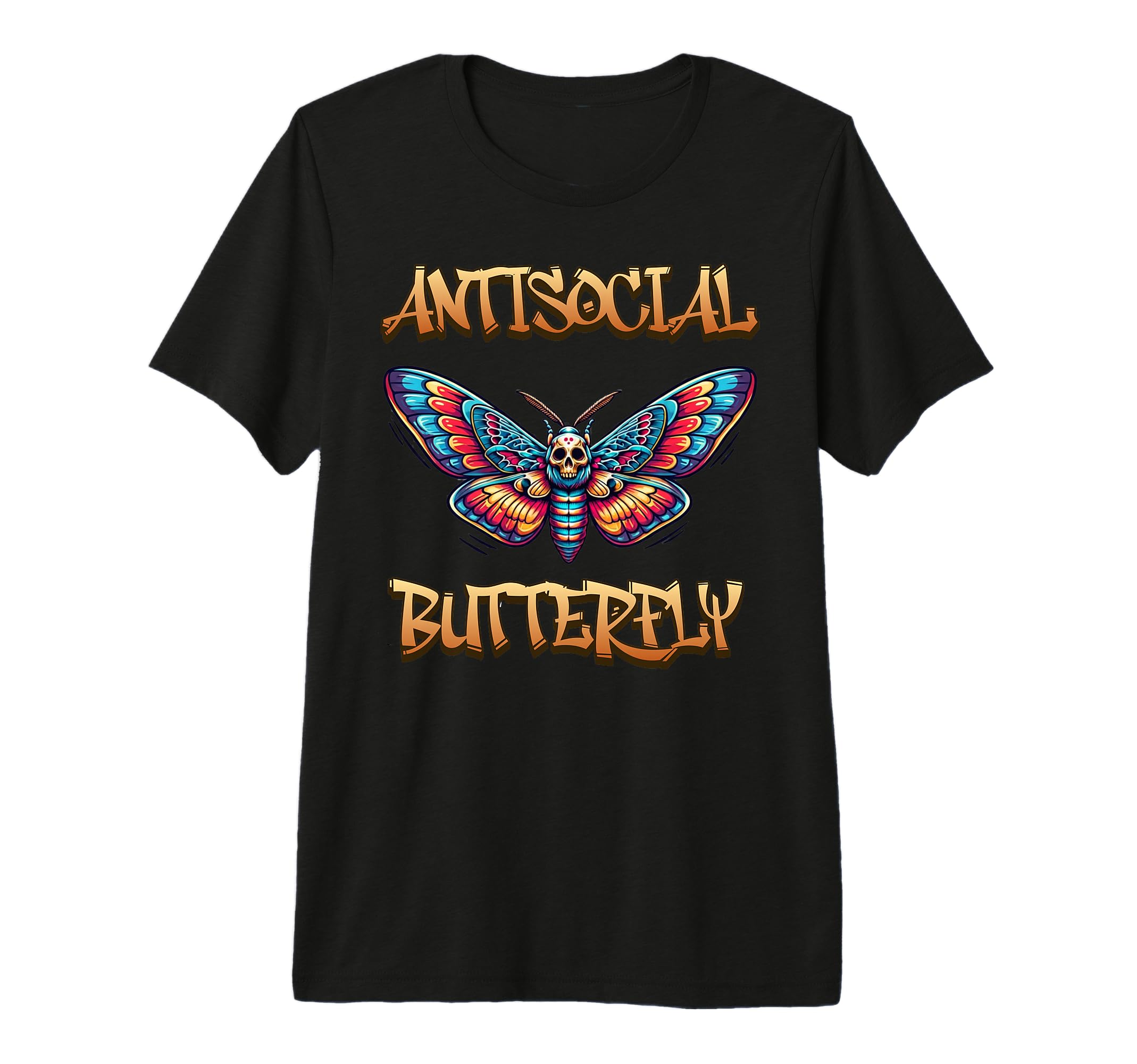 Antisocial Butterfly Tri Blend T-Shirt - Fun Novelty Design for Adults - T-Shirt, Sweatshirt, Hoodie