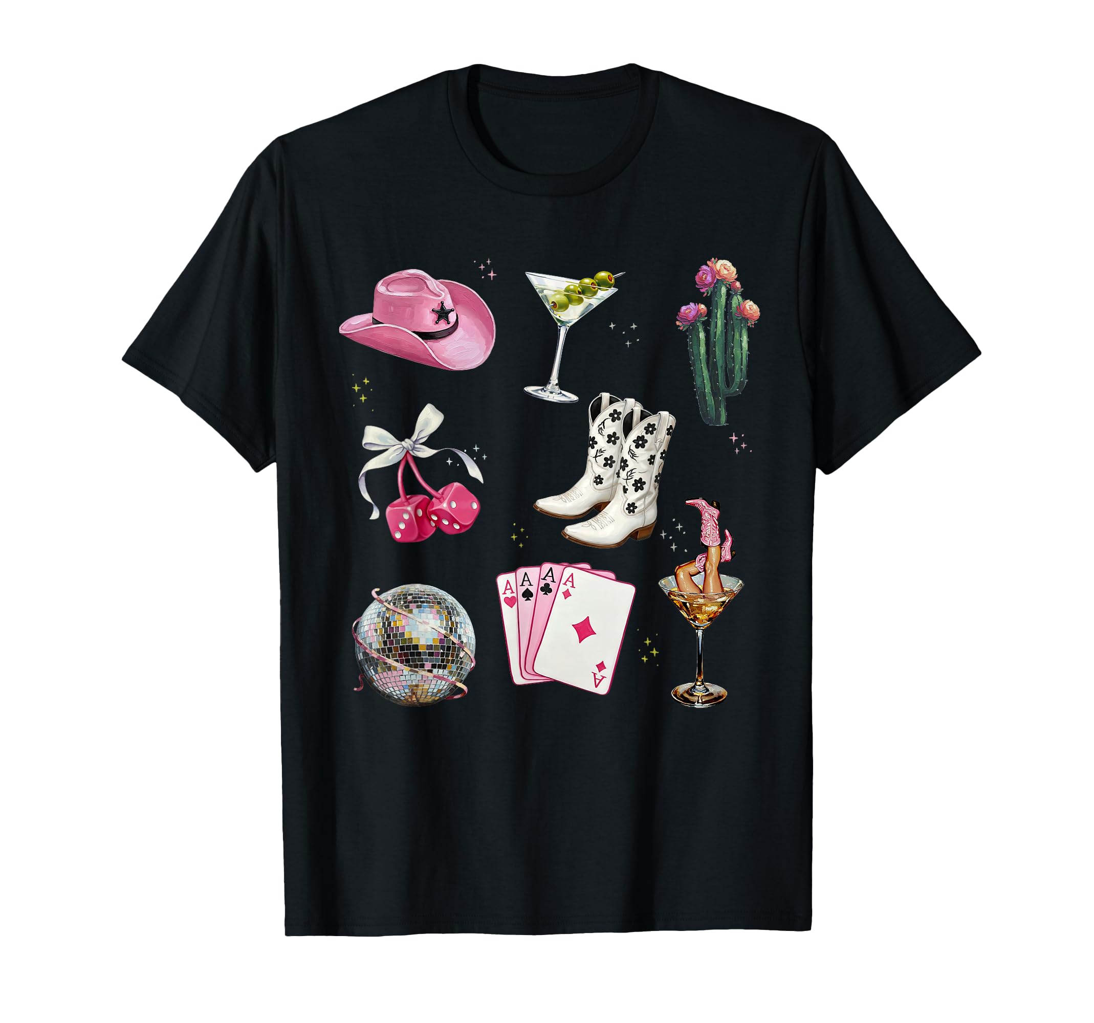 Cowgirl Pinup Art Martini Cowboy T-Shirt - Custom Art Print for Adults - T-Shirt, Sweatshirt, Hoodie