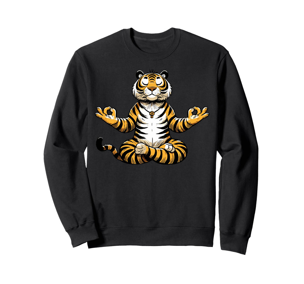 Meditation Tiger Yoga Pose Relaxing Sweatshirt - Aesthetic Graphic Unisex - T-Shirt, Sweatshirt, Hoodie