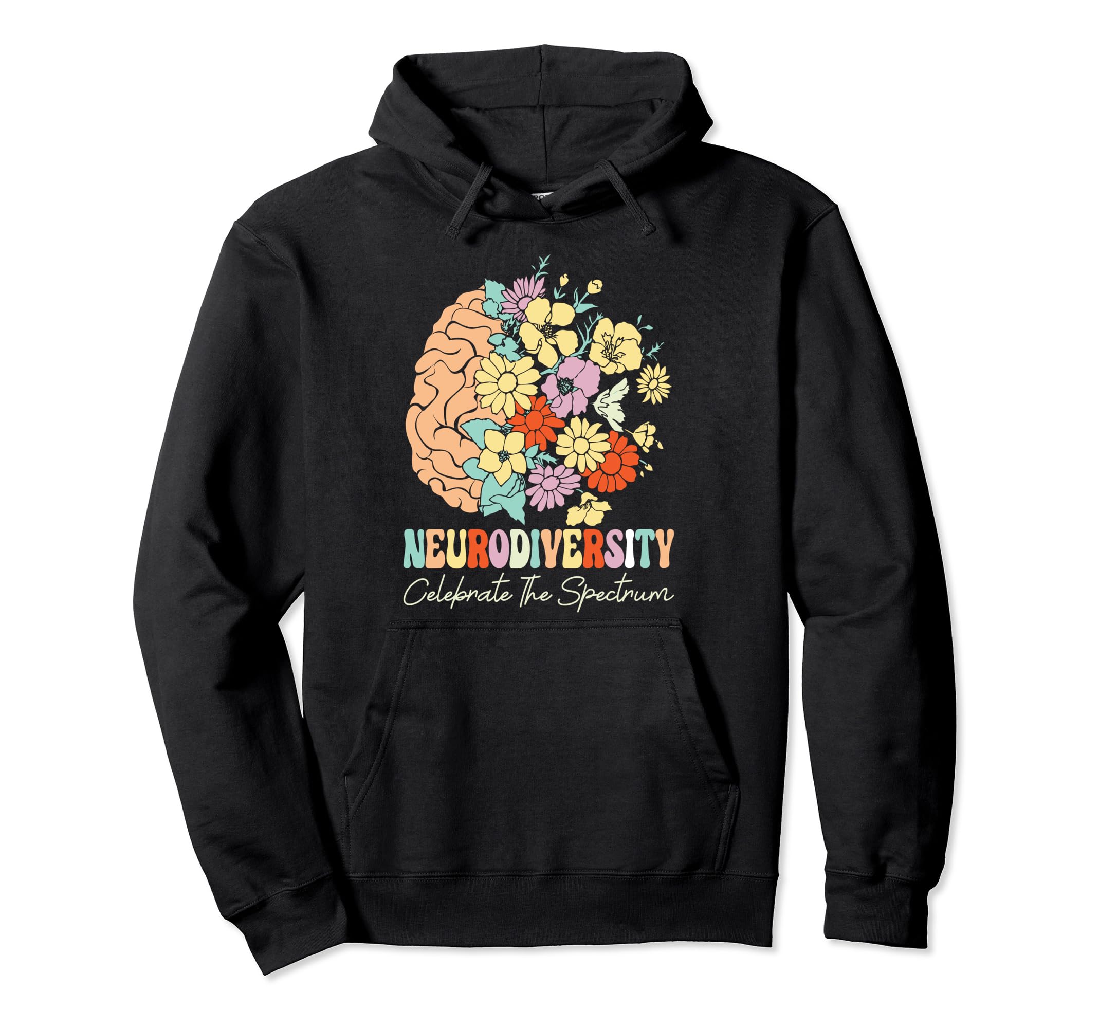 Neurodiversity Celebrate Spectrum Brain Hoodie - Fun Novelty Design Unisex - T-Shirt, Sweatshirt, Hoodie