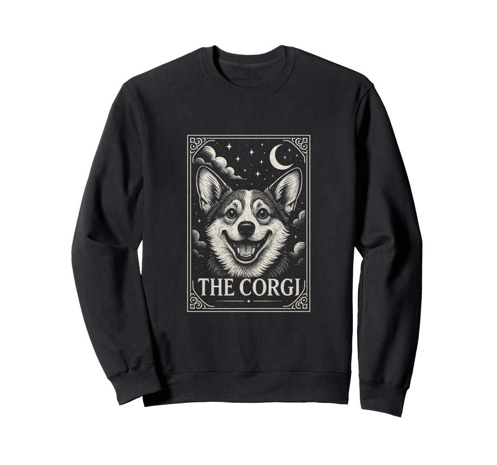 Corgi Tarot Card Moon Sweatshirt - Streetwear Style for Adults - T-Shirt, Sweatshirt, Hoodie