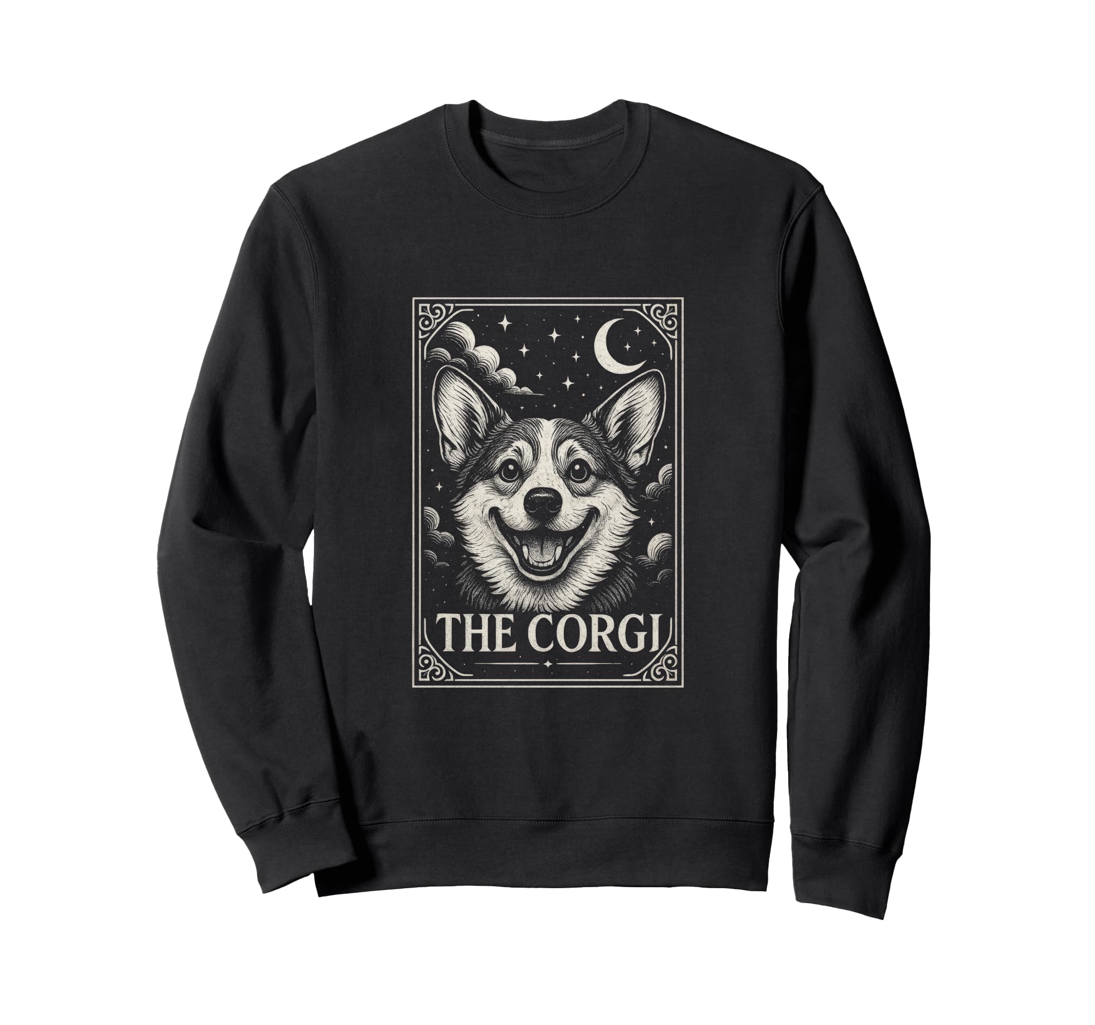 Corgi Tarot Card Moon Sweatshirt - Streetwear Style for Adults - T-Shirt, Sweatshirt, Hoodie