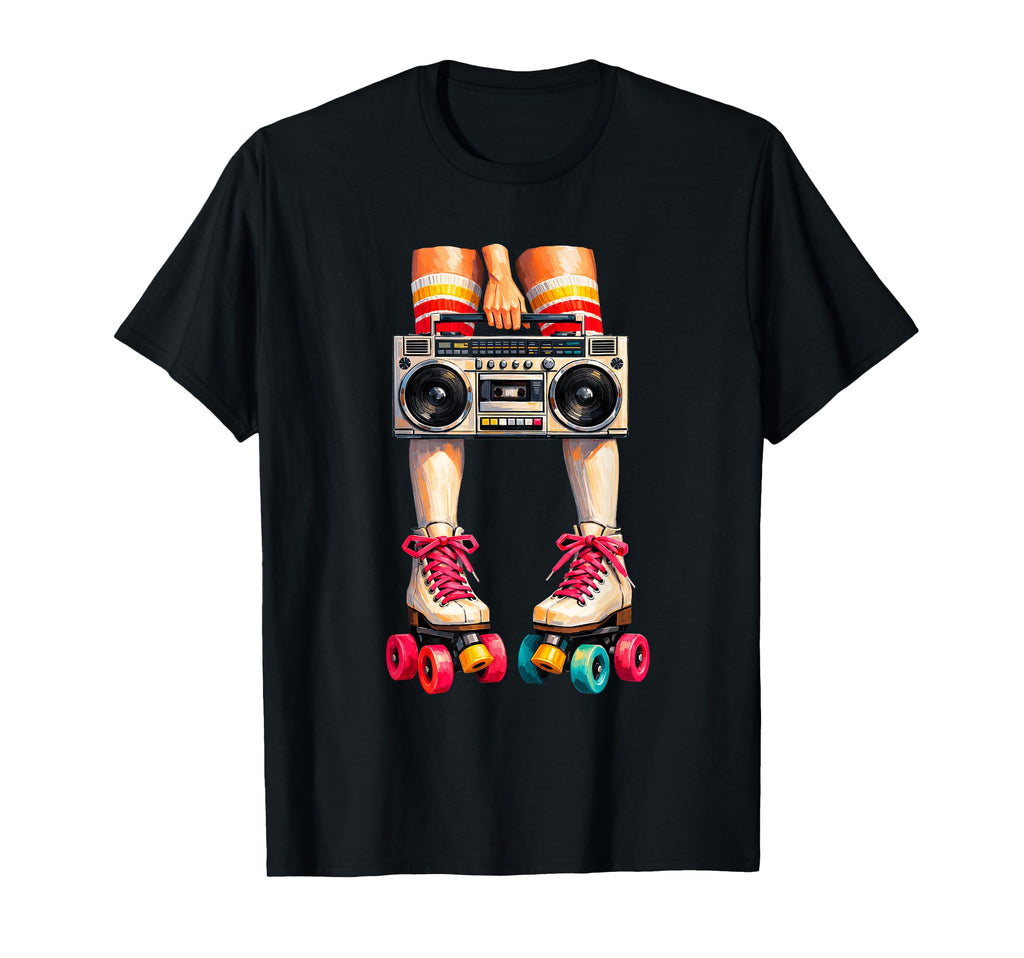 Rollerskates Boombox 80S Party Down T-Shirt - Novelty Apparel Men Women - T-Shirt, Sweatshirt, Hoodie