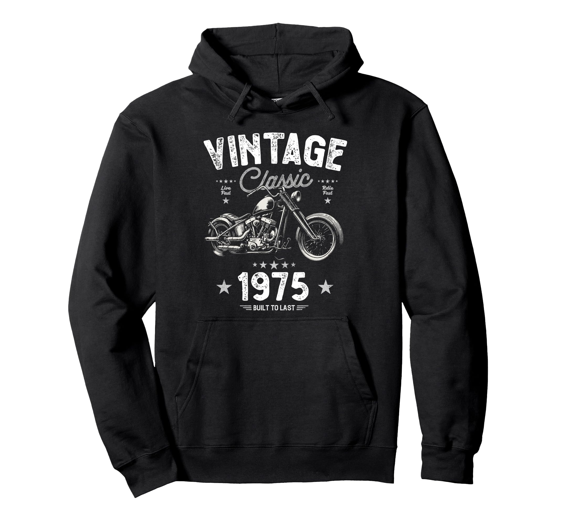 1975 50Th Birthday Chopper Motorbike Hoodie - Trendy Graphic Unisex - T-Shirt, Sweatshirt, Hoodie
