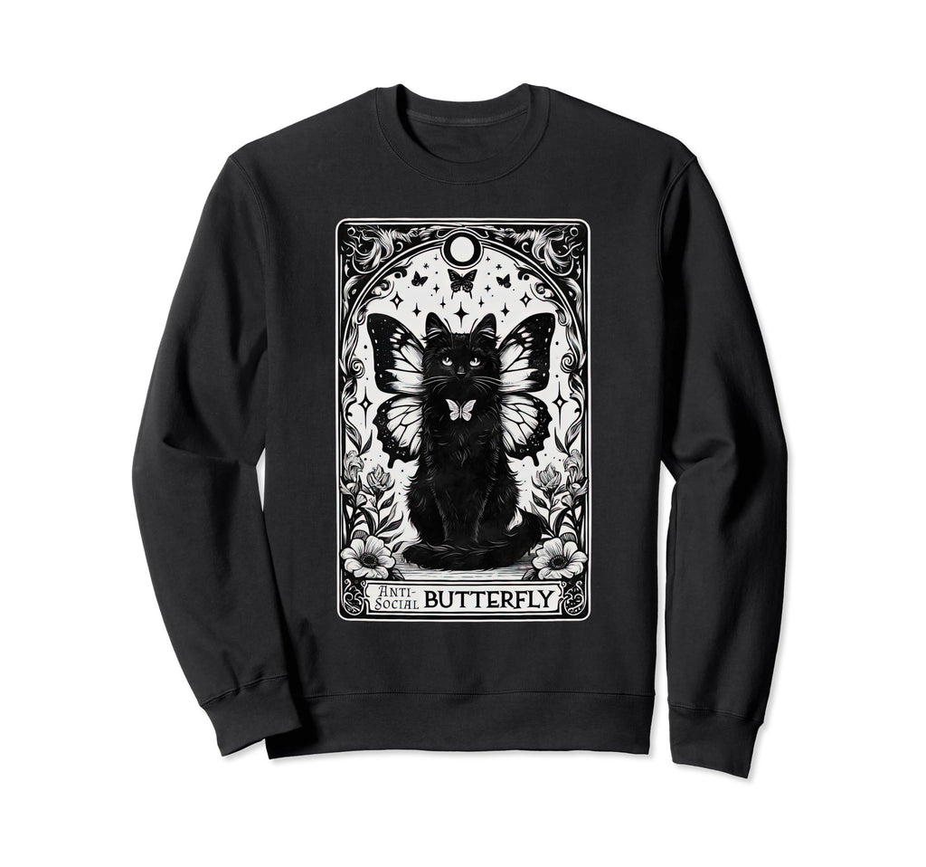 Funny Antisocial Butterfly Introvert Sweatshirt - Novelty Apparel Unisex - T-Shirt, Sweatshirt, Hoodie