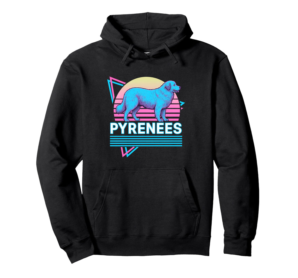 Great Pyrenees Synthwave Aesthetic Dog Hoodie - Novelty Apparel Men Women - T-Shirt, Sweatshirt, Hoodie
