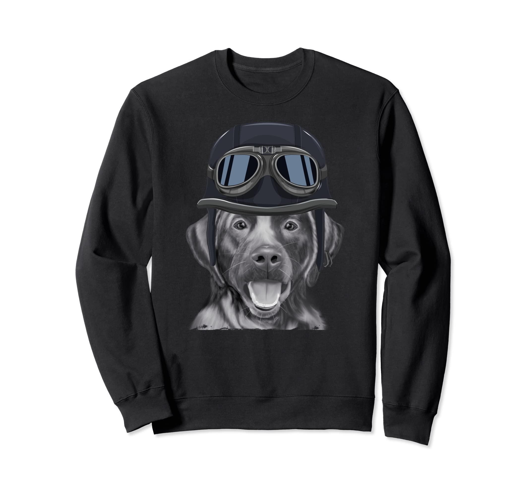 Black Labrador Retriever Wearing Sweatshirt - Custom Art Print for Adults - T-Shirt, Sweatshirt, Hoodie